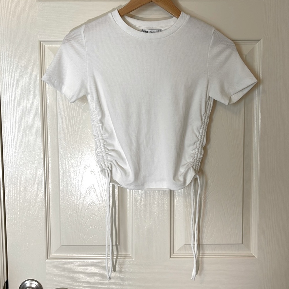 Zara White Crop T-Shirt